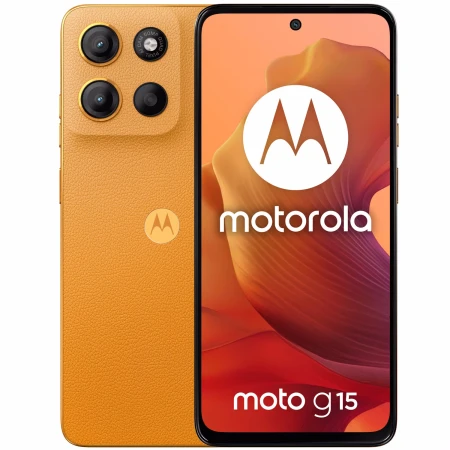 Telefon mobil Motorola moto g15, Dual SIM, 128GB, 4GB RAM, Sunrise Orange